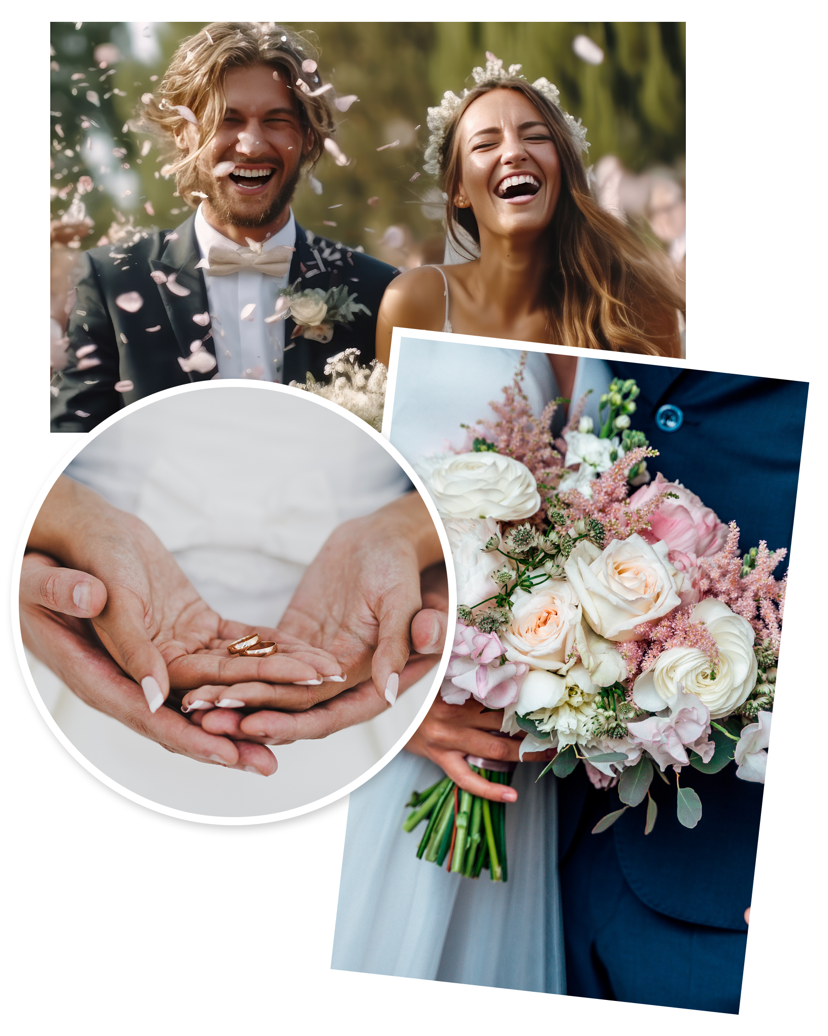 Collage hochzeitskonzept inspiration für paare in österreich